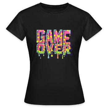 T-shirt Retro Gamer Console de jeu Pixel - T-shirt Femme - noir - Devant - AI Model Female 172 dark (172cm)