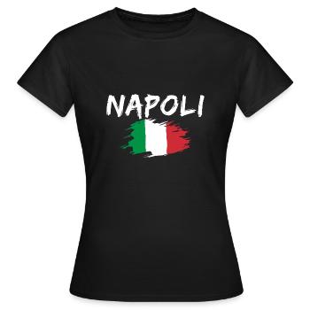 Naples Italie Drapeau Naples - T-shirt Femme - noir - Devant - AI Model Female 172 dark (172cm)