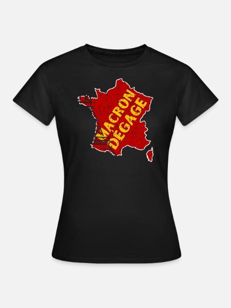 MACRON DÉGAGE - T-shirt Femme - noir
