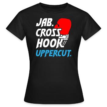 Uppercut de crochet croisé Jab de boxe1 - T-shirt Femme - noir - Devant - AI Model Female 172 dark (172cm)