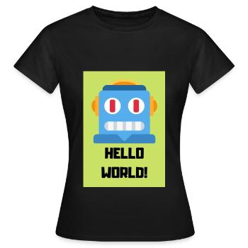 HELLO WORLD - T-shirt Femme - noir - Devant - AI Model Female 172 dark (172cm)