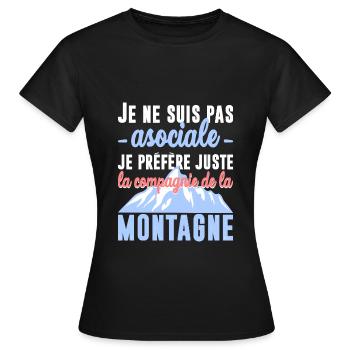 La compagnie de la montagne - T-shirt Femme - noir - Devant - AI Model Female 172 dark (172cm)