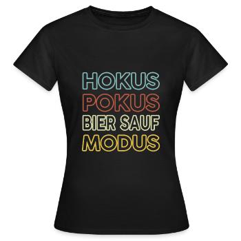 Hokus pokus bier sauf modus shirt - Frauen T-Shirt - Schwarz - Vorne - AI Model Female 172 dark (172cm)