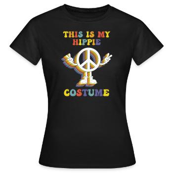 Voici mon costume de hippie - T-shirt Femme - noir - Devant - AI Model Female 172 dark (172cm)