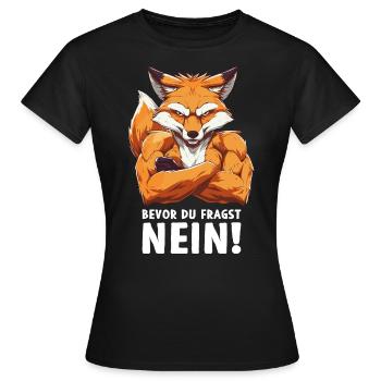 Renard, Forêt, Animal, Nature Sauvage Avant de demander Non - T-shirt Femme - noir - Devant - AI Model Female 172 dark (172cm)