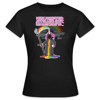 Unicorn marketing - T-shirt Femme - noir - Devant - AI Model Female 172 dark (172cm)