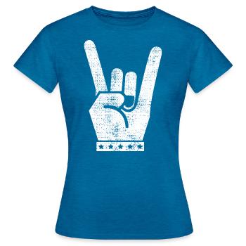 Rock And Roll - Women's T-Shirt - antique blue sapphire heather - Front - AI Model Female 172 dark (172cm)