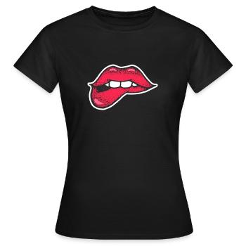 Sexy lips - Romantic look - Women's T-Shirt - black - Front - AI Model Female 172 dark (172cm)