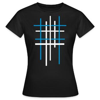 Minimal Muster Vektor - Frauen T-Shirt - Schwarz - Vorne - AI Model Female 172 dark (172cm)