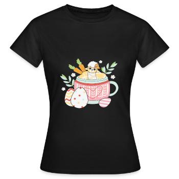 BOW Oster-Chibi-Pokal - Frauen T-Shirt - Schwarz - Vorne - AI Model Female 172 dark (172cm)