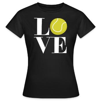 Love Tennis Ball joueur de tennis coeur - T-shirt Femme - noir - Devant - AI Model Female 172 dark (172cm)