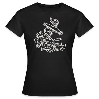 Ostseeliebe - Vintage Tattoo Anker - Frauen T-Shirt - Schwarz - Vorne - AI Model Female 172 dark (172cm)