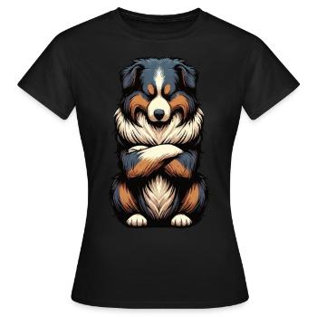 Berger australien Aussie Aussie Propriétaires Aussies - T-shirt Femme - noir - Devant - AI Model Female 172 dark (172cm)