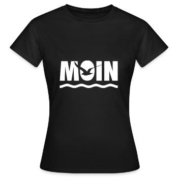 MOIN Möve - Norddeutschland Nordsee Küste MOIN - Frauen T-Shirt - Schwarz - Vorne - AI Model Female 172 dark (172cm)