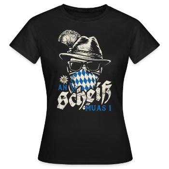 Grantler An Scheiss muas i, Festzelt, Bier & Gaudi - Frauen T-Shirt - Schwarz - Vorne - AI Model Female 172 dark (172cm)