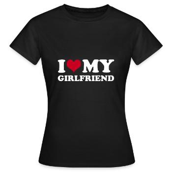 I Love My Girlfriend - Women's T-Shirt - black - Front - AI Model Female 172 dark (172cm)