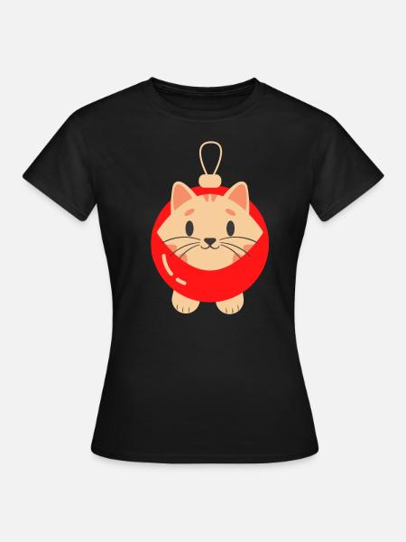 Chat drôle cadeau noël chat propriétaire - T-shirt Femme - noir