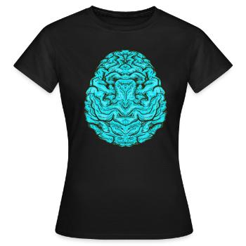 Gehirn blau - Frauen T-Shirt - Schwarz - Vorne - AI Model Female 172 dark (172cm)