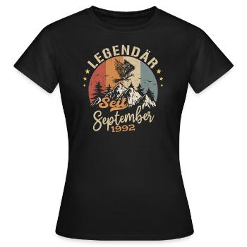 September 1992 - September 1992 Jahrestag 1992 - Frauen T-Shirt - Schwarz - Vorne - AI Model Female 172 dark (172cm)