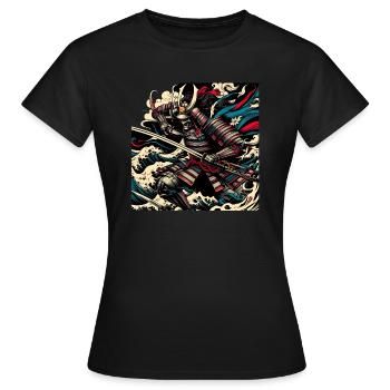 Japanese traditional Samurai Warrior - Women's T-Shirt - black - Front - AI Model Female 172 dark (172cm)