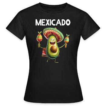 Avocat Mexicado Nourriture végétalienne Maracas végétariens - T-shirt Femme - noir - Devant - AI Model Female 172 dark (172cm)