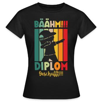 Diplom Geschafft 2024 - Frauen T-Shirt - Schwarz - Vorne - AI Model Female 172 dark (172cm)