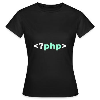 Chemise de développeur de logiciel de programmeur PHP - T-shirt Femme - noir - Devant - AI Model Female 172 dark (172cm)