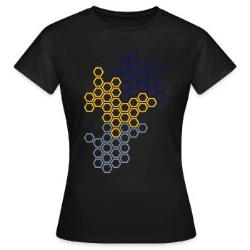 Sechseck Hexagon Muster Sportlich Modern Kunst - Frauen T-Shirt - Schwarz - Vorne - AI Model Female 172 dark (172cm)