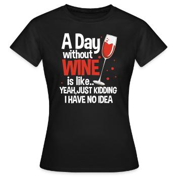 Vin Vin rouge Vin vin vin festival Vin blanc - T-shirt Femme - noir - Devant - AI Model Female 172 dark (172cm)