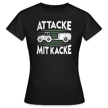 Attaque avec des excréments Drôle de fermier et d’agriculteur disant - T-shirt Femme - noir - Devant - AI Model Female 172 dark (172cm)