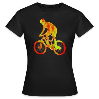 Fahrrad rot gepunktet - Frauen T-Shirt - Schwarz - Vorne - AI Model Female 172 dark (172cm)