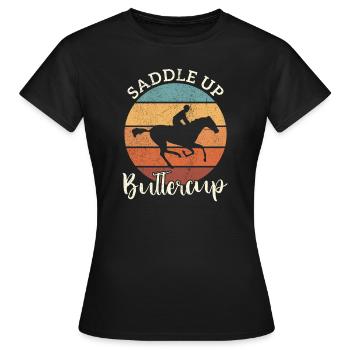 Manger Dormir Chevaux de course Répéter Cavalier Cheval - T-shirt Femme - noir - Devant - AI Model Female 172 dark (172cm)