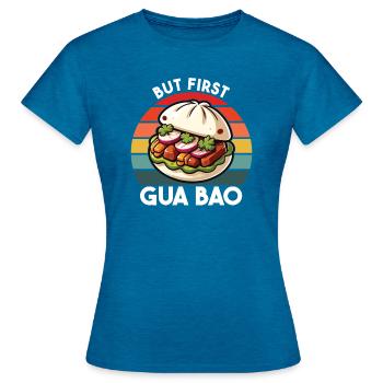 Gua Bao Asian Food Lover China Vietnam Japan - Women's T-Shirt - antique blue sapphire heather - Front - AI Model Female 172 dark (172cm)
