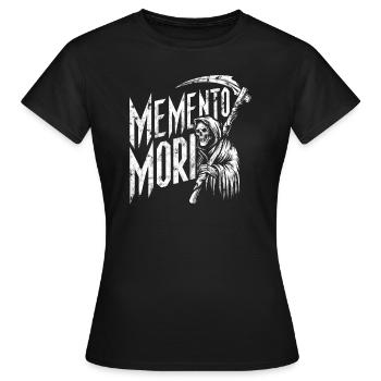 Memento Mori Reaper Stoische lateinische Philosophie - Frauen T-Shirt - Schwarz - Vorne - AI Model Female 172 dark (172cm)