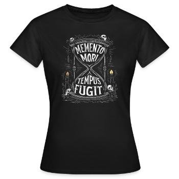 Memento Mori Tempus Fugit Sanduhr Stoisch - Frauen T-Shirt - Schwarz - Vorne - AI Model Female 172 dark (172cm)