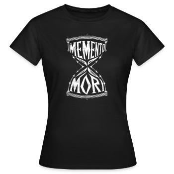 Memento Mori Sanduhr Stoische lateinische Philosophie - Frauen T-Shirt - Schwarz - Vorne - AI Model Female 172 dark (172cm)