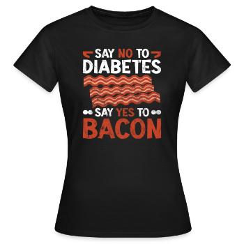 Cétogène Musculation Régime Keto Bacon Protéines - T-shirt Femme - noir - Devant - AI Model Female 172 dark (172cm)
