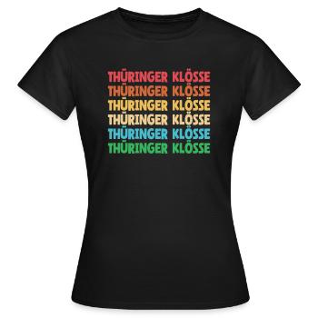 Cuisine allemande, boulettes, Thuringe, dialecte, dialecte - T-shirt Femme - noir - Devant - AI Model Female 172 dark (172cm)