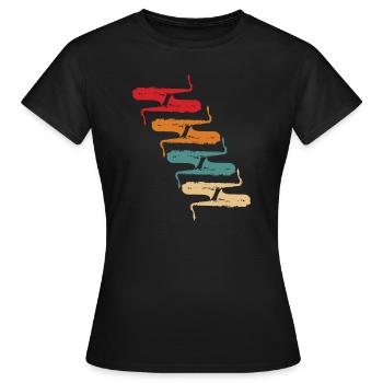 Vintage Saxophon Instrument Saxophonist Musik - Frauen T-Shirt - Schwarz - Vorne - AI Model Female 172 dark (172cm)