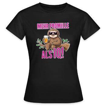 Plus pour mille que IQ Saufen Bier Alkohol Party Fau - T-shirt Femme - noir - Devant - AI Model Female 172 dark (172cm)