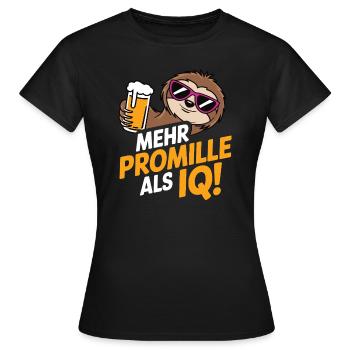 Plus pour mille que IQ Saufen Bier Alkohol Party Fau - T-shirt Femme - noir - Devant - AI Model Female 172 dark (172cm)