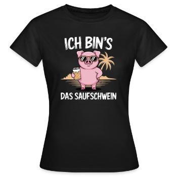 C’est moi l’alcool cochon buvant de la bière alcool fête - T-shirt Femme - noir - Devant - AI Model Female 172 dark (172cm)