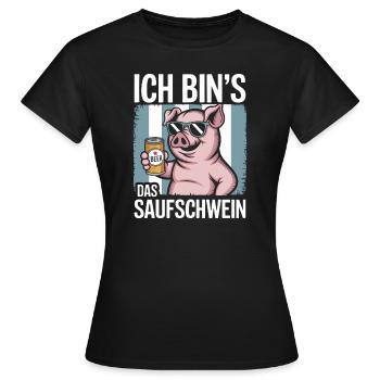 C’est moi l’alcool cochon buvant de la bière alcool fête - T-shirt Femme - noir - Devant - AI Model Female 172 dark (172cm)
