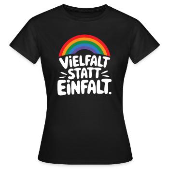 La diversité au lieu de la simplicité : déclaration contre la droite - T-shirt Femme - noir - Devant - AI Model Female 172 dark (172cm)