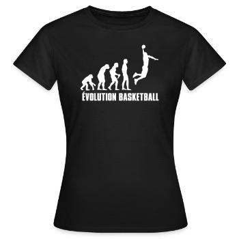 Basketball Evolution Basket - Women's T-Shirt - black - Front - AI Model Female 172 dark (172cm)