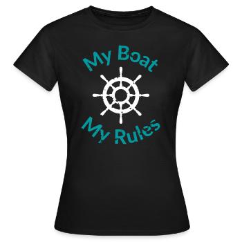Conception du bateau avec volant - T-shirt Femme - noir - Devant - AI Model Female 172 dark (172cm)