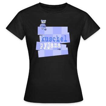 Wunderschöner Bären Kuschel Pyjama nachhaltig - Frauen T-Shirt - Schwarz - Vorne - AI Model Female 172 dark (172cm)