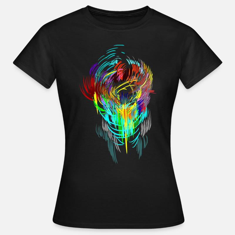 Neon - mask sci-fi psychedelic techno gamer head - Women's T-Shirt - black