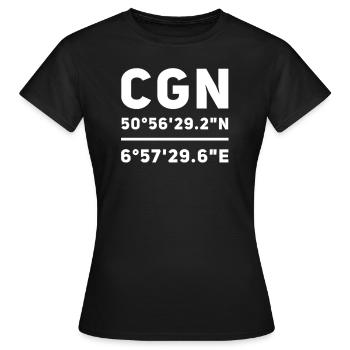 Cologne coordonne CGN - T-shirt Femme - noir - Devant - AI Model Female 172 dark (172cm)