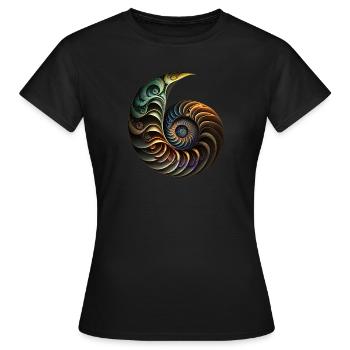 Spirale de Fibonacci - T-shirt Femme - noir - Devant - AI Model Female 172 dark (172cm)